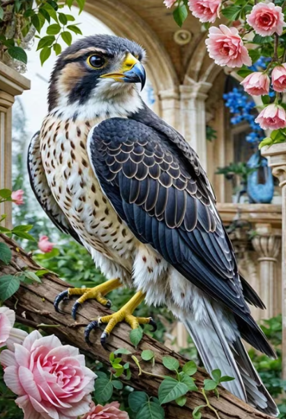 Diamond Painting Falcon auf einem Baum